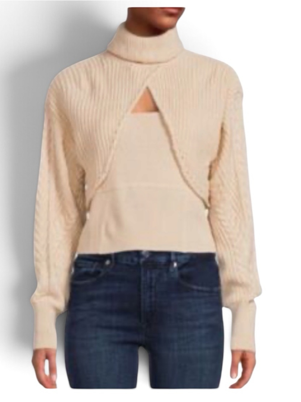 DESIGN 365 Chai 2 Piece Sweater Tank & Turtleneck Shrug Set NWT Small